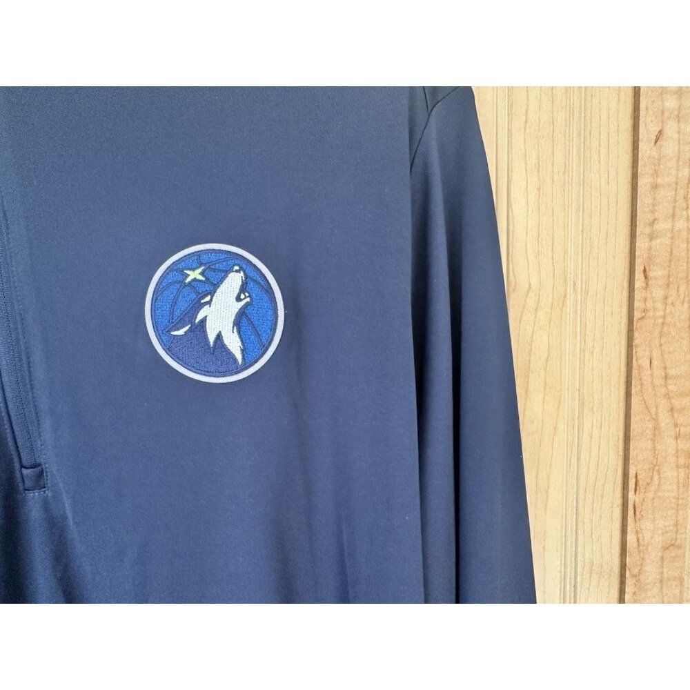 MINNESOTA TIMBERWOLVE MAJESTIC 1/2 ZIP LONG SLEEVE JERSEY PULLOVER NWOT ADULT L - Picture 3 of 5